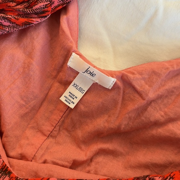 Joie Red Bondi Tiered Maxi Dress Tea Rose Size XXL 100% cotton red pink - Picture 4 of 5